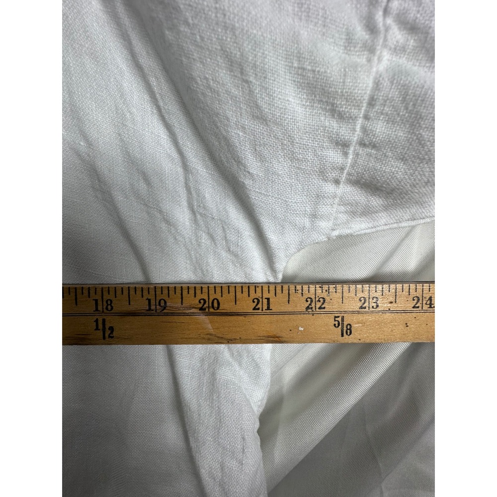 Made in Italy 100% Linen White Boxy Boat Neck Blouse Top Coastal Minimalist boho - Picture 4 of 7